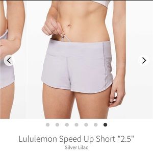 Lululemon Speed Up Short *2.5" Silver Lilac Size 6